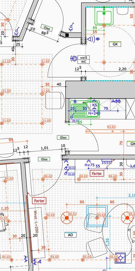 Ausschnitt aus einem technischen Plan Ausschnitt aus einem technischen Plan